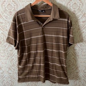 Olive Green Striped Polo Size XL